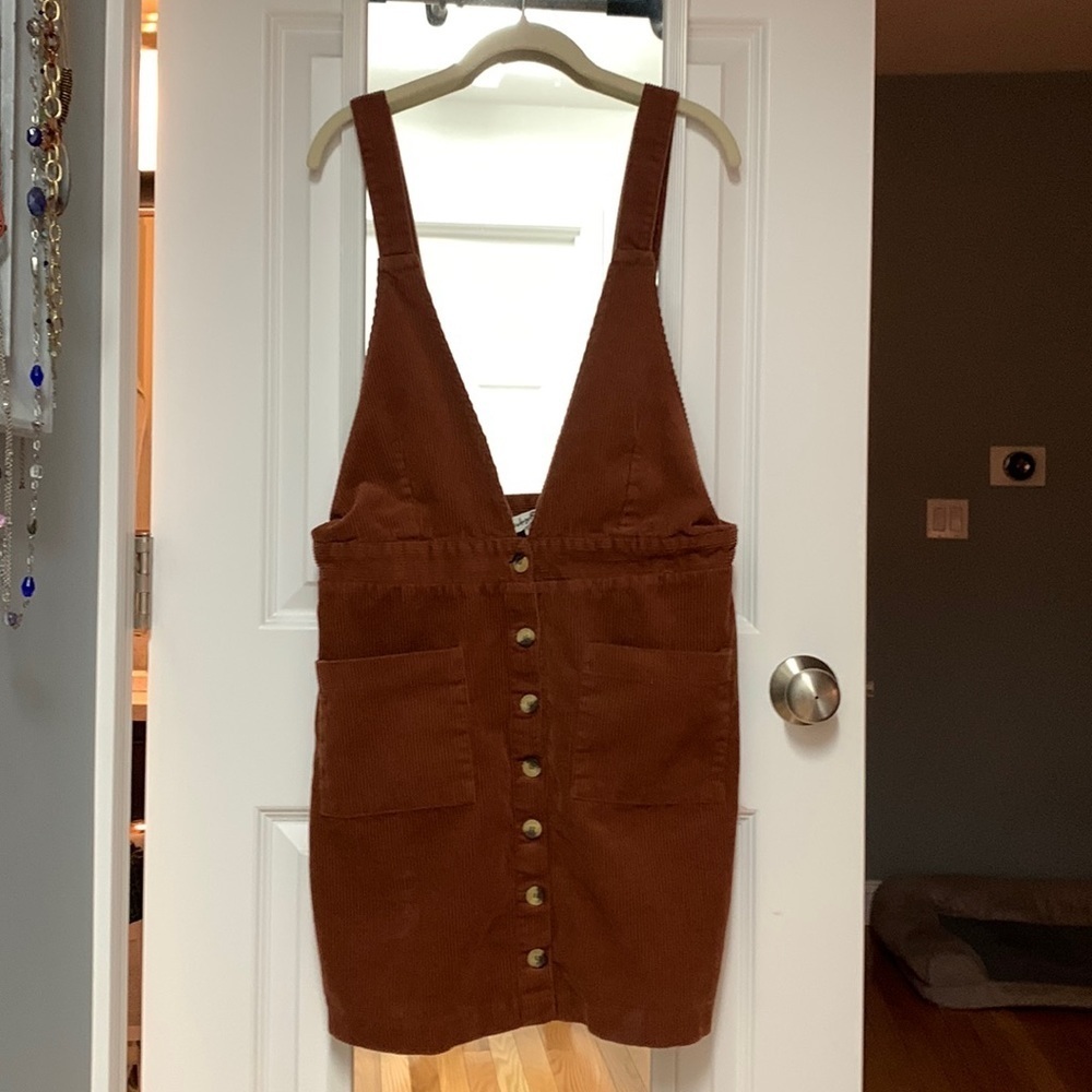 Vintage Corduroy Front Pocket Button‎ down Dress